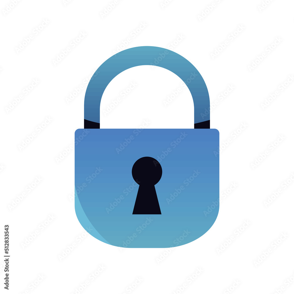 Wall mural security padlock icon