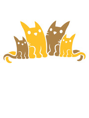 Papa Mama Katzen Familie 