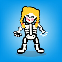 skeleton ghost of woman, Halloween character