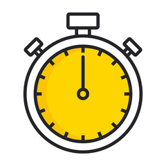 Stopwatch icon on white background