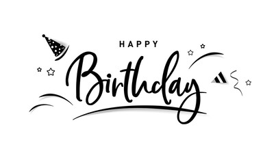 Happy Birthday lettering text banner