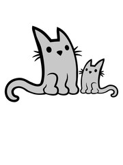 Niedliche kleine Katzen Familie 