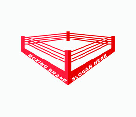 Logo for a boxing with ring. - obrazy, fototapety, plakaty