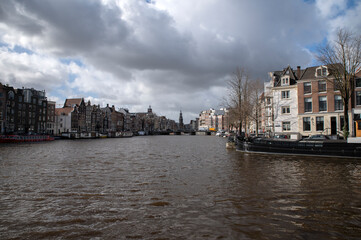 Dark Weather Around The Amstel River At The Stopera Building At Amsterdam The Netherlands 25-2-2022