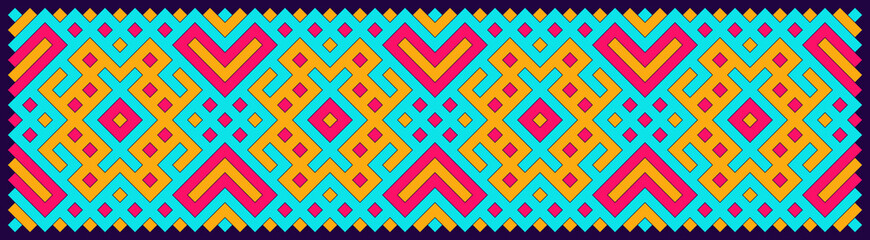 Multicolor truchet tiling connections illustration