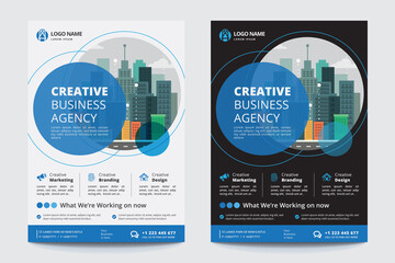 Corporate Business Flyer poster pamphlet brochure cover design layout background, two colors scheme, vector template in A4 size - Vector
 - obrazy, fototapety, plakaty