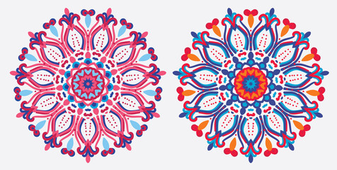 Decorative two ornamental mandala background	