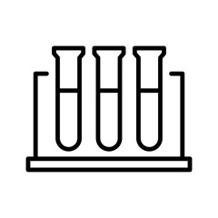 Test tube icon. Chemistry flask. Pictogram isolated on a white background.