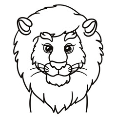 Lion cartoon illustration. Cute baby animal print for t-shirts, mugs, totes, stickers, nursery wall arts, greeting cards, etc. 