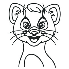 Otter cartoon illustration. Cute baby animal print for t-shirts, mugs, totes, stickers, nursery wall arts, greeting cards, etc. 