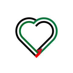 unity concept. heart ribbon icon of united arab emirates and jordan flags. vector illustration isolated on white background