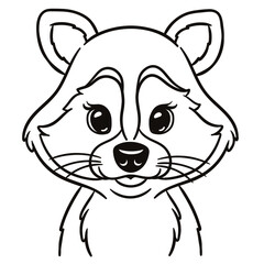 Raccoon cartoon illustration. Cute baby animal print for t-shirts, mugs, totes, stickers, nursery wall arts, greeting cards, etc. 