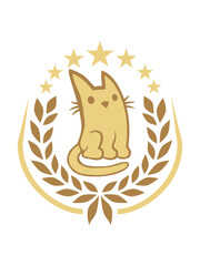 Lorbeerkranz edel Katze Logo 