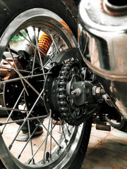 wheel of a motorcycle