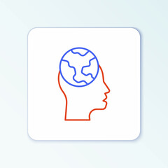 Line Learning foreign languages icon isolated on white background. Translation, language interpreter and communication. Colorful outline concept. Vector