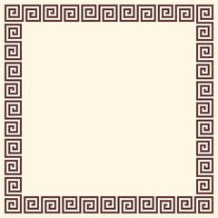 Greek key border, seamless frames collection. Decorative ancient meander, greece ornamental set with repeated geometric motif. Easy to make rectangle frame.