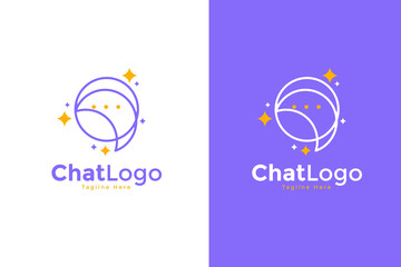 Abstract Chat and Stars logo design vector