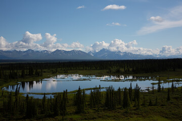 lake and mountains