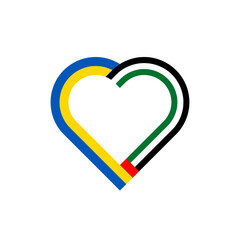 unity concept. heart ribbon icon of ukraine and united arab emirates flags. vector illustration isolated on white background
