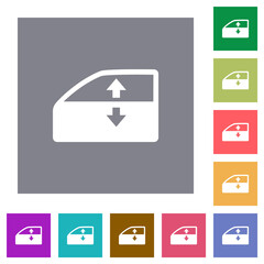 Car electric window winder square flat icons