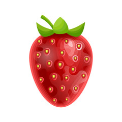Fototapeta premium Strawberry icon isolated on white. Vector illustration.