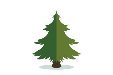 Christmas tree vector icon. Modern style fir symbol in color for holiday decoration, gift card design.