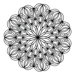 Easy mandala like flower or star, basic and simple mandalas Coloring Book for adults, seniors, and beginner. Digital drawing. Floral. Flower. Oriental. Book Page. Vector.