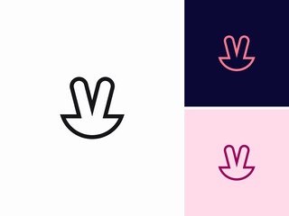 Obraz premium ABSTRACT ILLUSTRATION LETTER V WITH FINGER ELEMENT LOGO DESIGN INSPIRATION VECTOR FOR YOUR BUSINESS