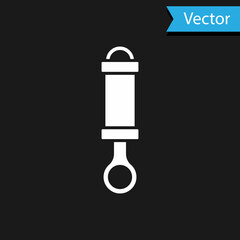 Obraz premium White Shock absorber icon isolated on black background. Vector