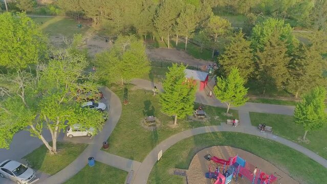 Playground at sunset