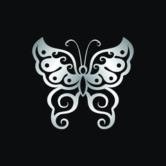 butterfly logo design with premium vector template