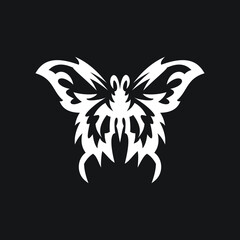 butterfly tattoo design. Hand drawing butterfly logo with premium vector art template 