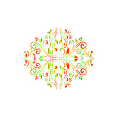 abstract floral design. Hand Drawn Flower Isolated vector illustration Template