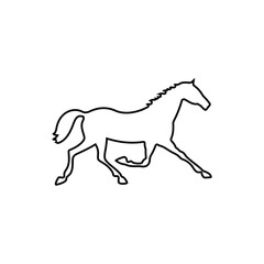 Obraz na płótnie Canvas horse silhouette vector. Line art racehorse with premium horse logo vector