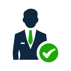 Approved, employee, recruitment icon. Simple vector design.