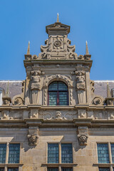 Architectural fragment of Leiden Stadhuis (City Hall), 16th century building. Leiden, South Holland, the Netherlands.