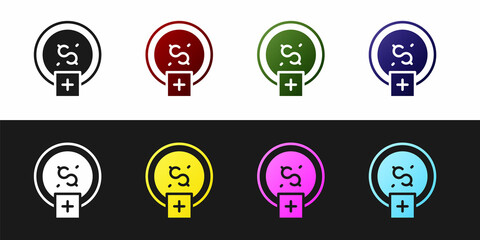 Set Stop smoking, money saving icon isolated on black and white background. Quit smoking to save money. Vector