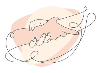  Benevolence charity - helping hands in thin line