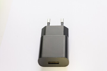 charger with usb port on white background
