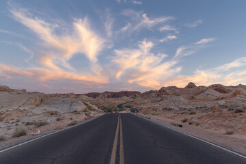 curvy road in desert