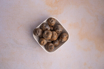 Papas nativas de peru. Concepto de alimentos naturales.