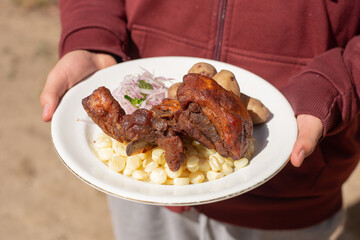 Chicharron Dorado, plato típico de Peru.