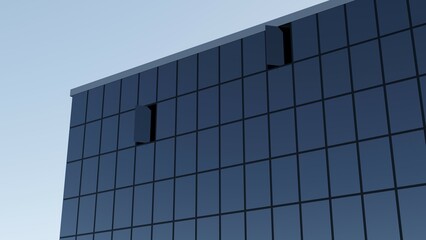 modern office building with sky with opened windows