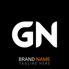 Gn Letter Logo design. black background.