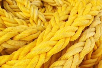 Yellow rope. Strong and colorful rope.