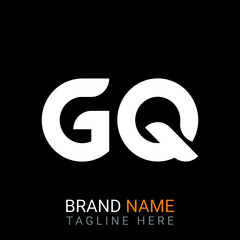 Gq Letter Logo design. black background.