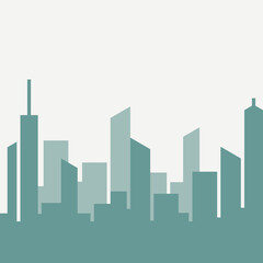 Silhouette skyline illustration Free Vector