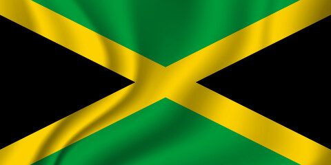 Flag of Jamaica. Jamaican national symbol in official colors. Template icon. Abstract vector background - obrazy, fototapety, plakaty