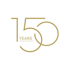 150 Years Anniversary Logo, Vector Template Design element for birthday, invitation, wedding, jubilee and greeting card illustration.