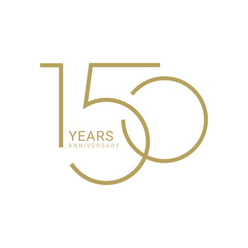 150 Years Anniversary Logo, Vector Template Design element for birthday, invitation, wedding, jubilee and greeting card illustration.